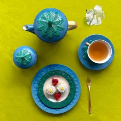 PEACOCK SUGAR BOWL - BLUE