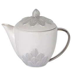 PEACOCK TEA POT - GRAY