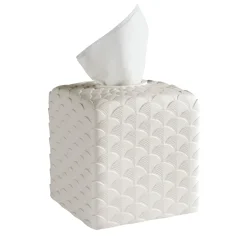 PEACOCK TISSUE BOX - WHITE #2