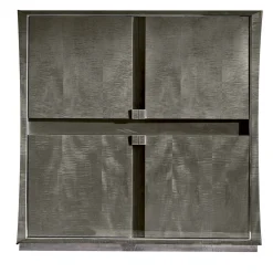 Pearl 4-Door Gray Figured Sycamore Bar Cabinet