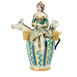 Peasant Woman Whistle Ceramic Vase