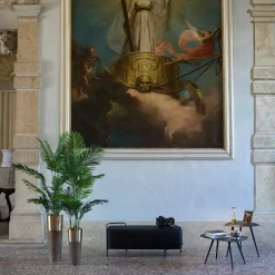 Peché Black Leather Bench