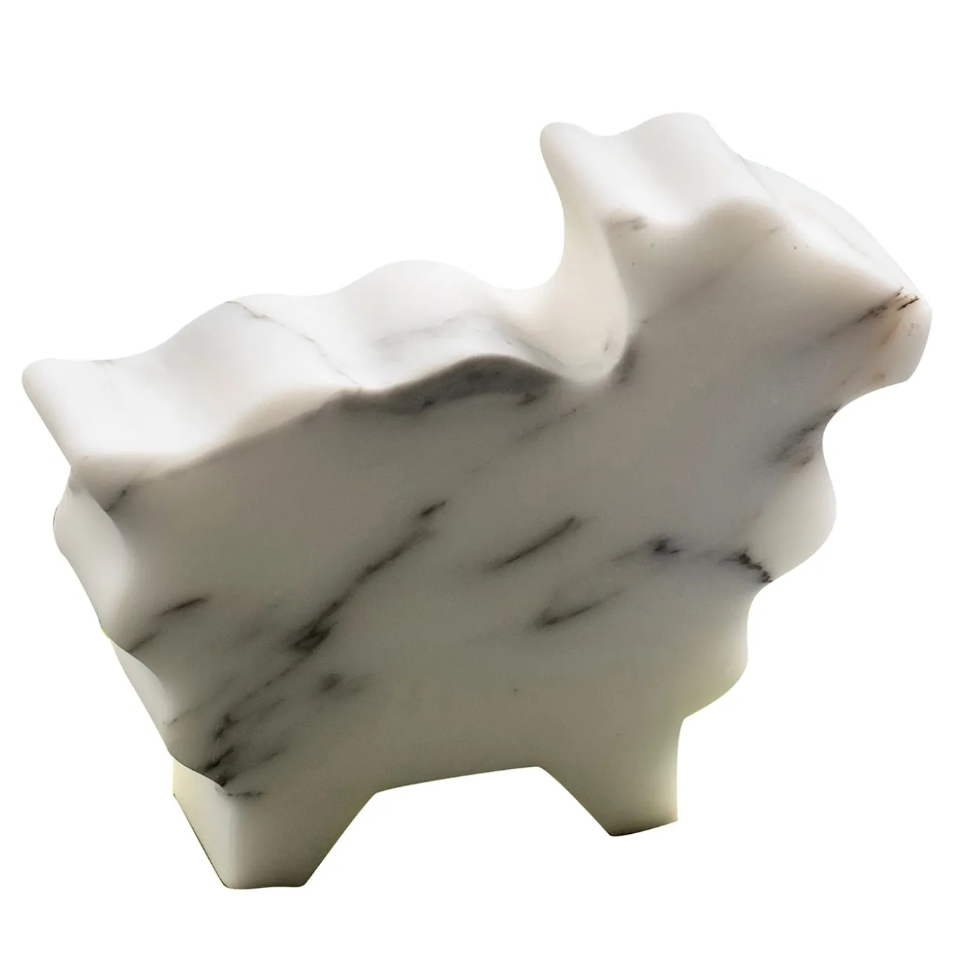 Pecorella Small White Statuette by Alessandra Grasso