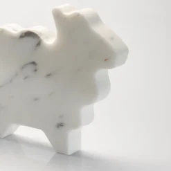 Pecorella Small White Statuette by Alessandra Grasso