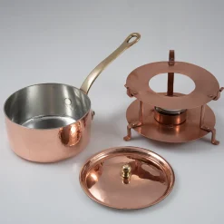 Pedestal Copper Small Pot with Lid
