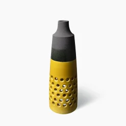 Perforated Black Lava Vase