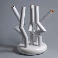 Periferie - 2021 White Vase by Ennio Nonni