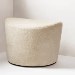 Persues Leather Pouf Shearling