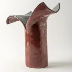 Petali D'Oriente Amaranth Ceramic Sculpture/Vase by Nino Basso