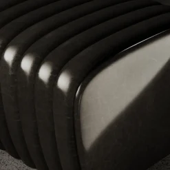 Petit Arret BLACK LEATHER BENCH