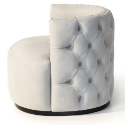 Petra light gray capitonnè armchair