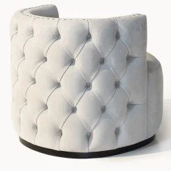 Petra light gray capitonnè armchair