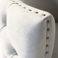 Petra light gray capitonnè armchair