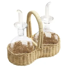 Petunia Wicker Basket with Oil and Vinegard Ampoules