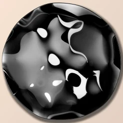 Phantasia Polished Black Glass Decorative Wall Panel