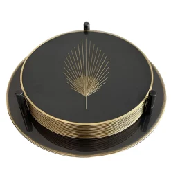 Phoinix Set of 6 burnished brass coasters