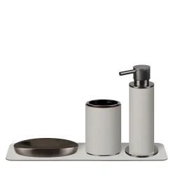 4-Piece Oyster Leather Bathroom Set