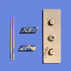 5-Piece Pietra Pugliese & Blue Marble Sushi Set