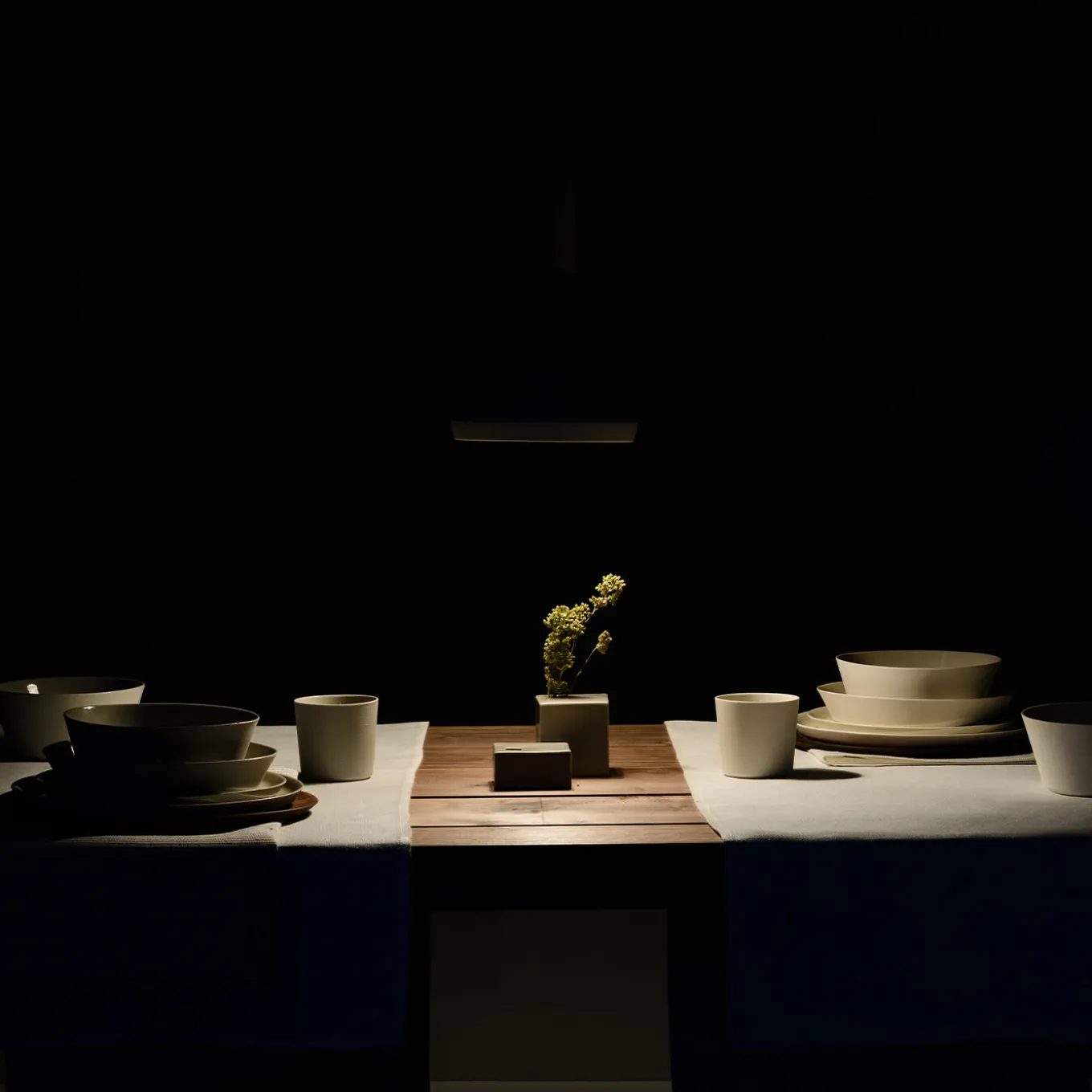 4-Piece White Ceramic Dining Set