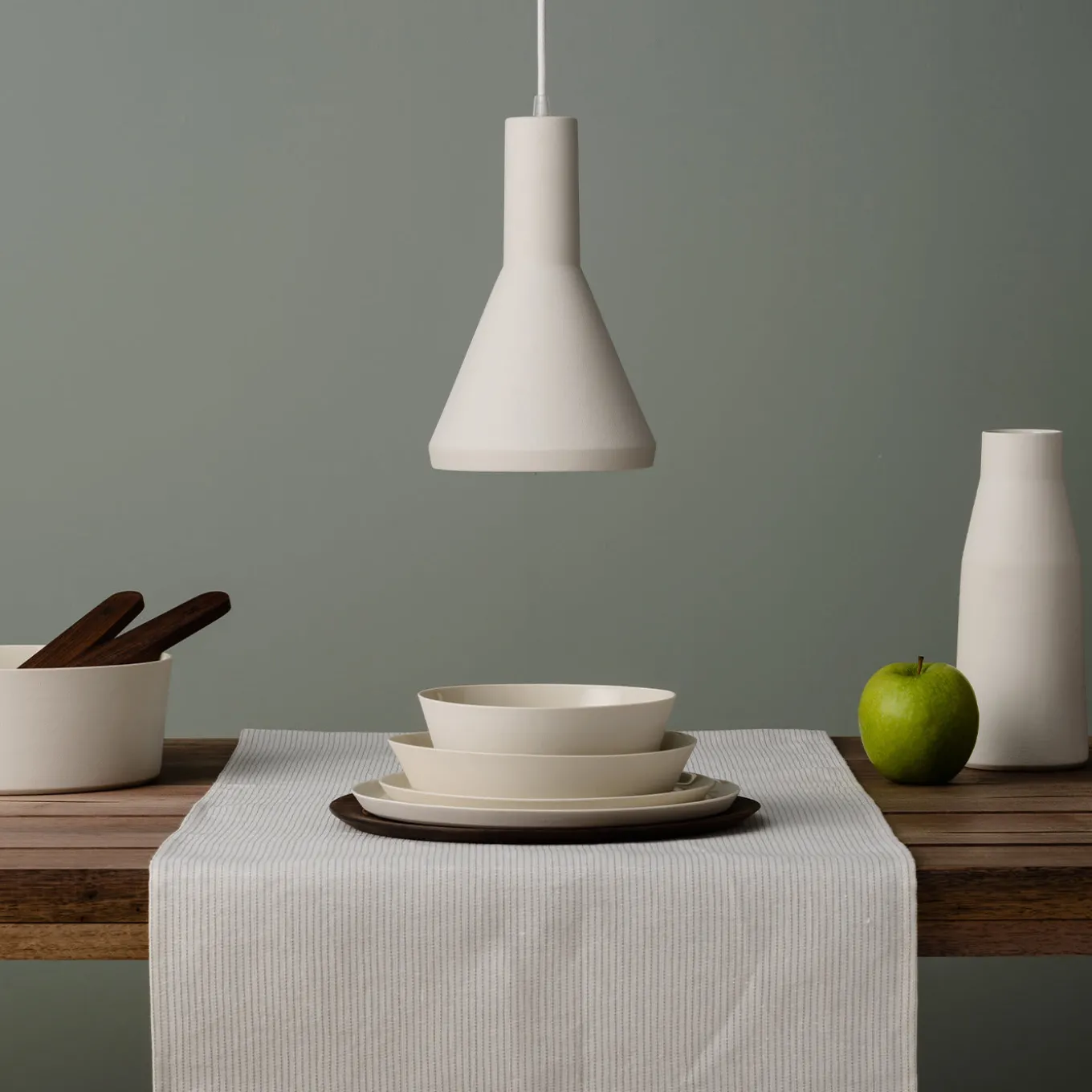 4-Piece White Ceramic Dining Set