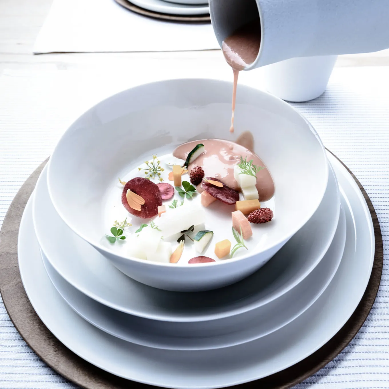 4-Piece White Ceramic Dining Set