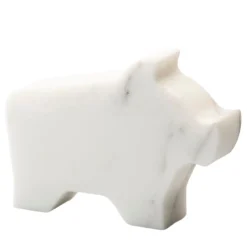 Pig Small White Statuette by Alessandra Grasso
