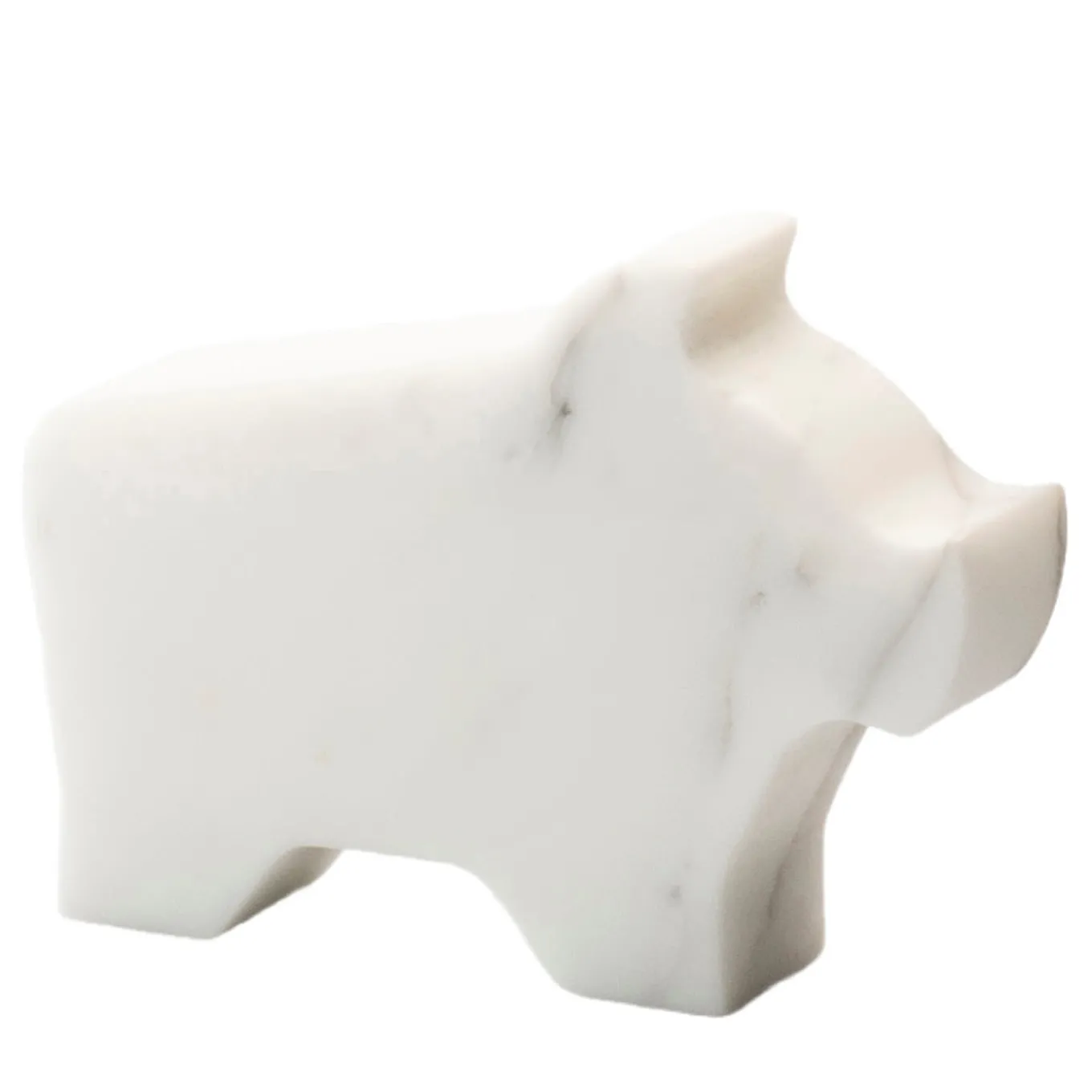 Pig Small White Statuette by Alessandra Grasso