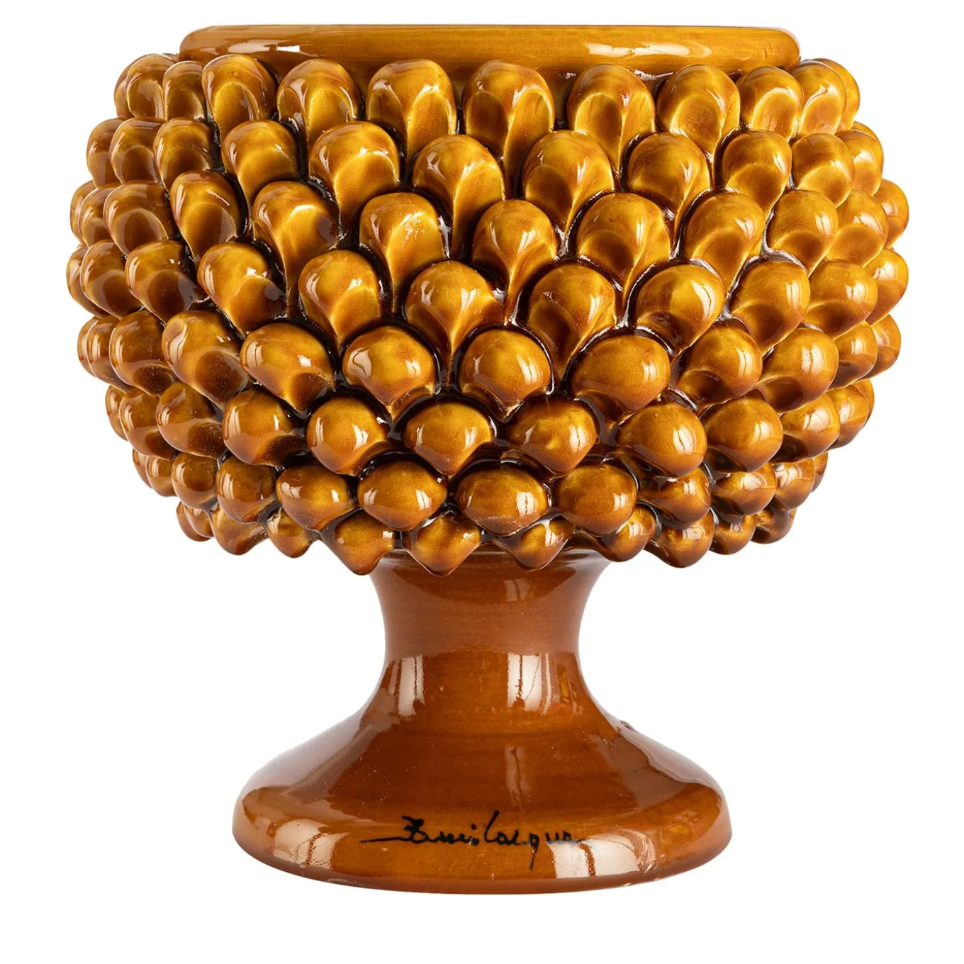 Pigna Honey Yellow Ceramic Vase