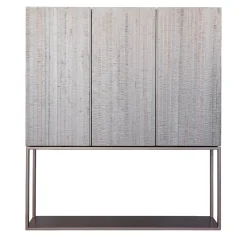 Pink Gold Cabinet with Glass Shelves