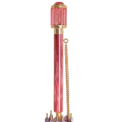 Pink Ombre And Flowers With Acetate Handle Umbrella