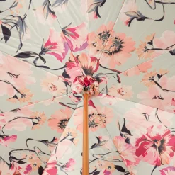 Pink Ombre And Flowers With Acetate Handle Umbrella