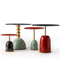 Pins Medium Brass and Glass Contemporary Side Table for Living Room