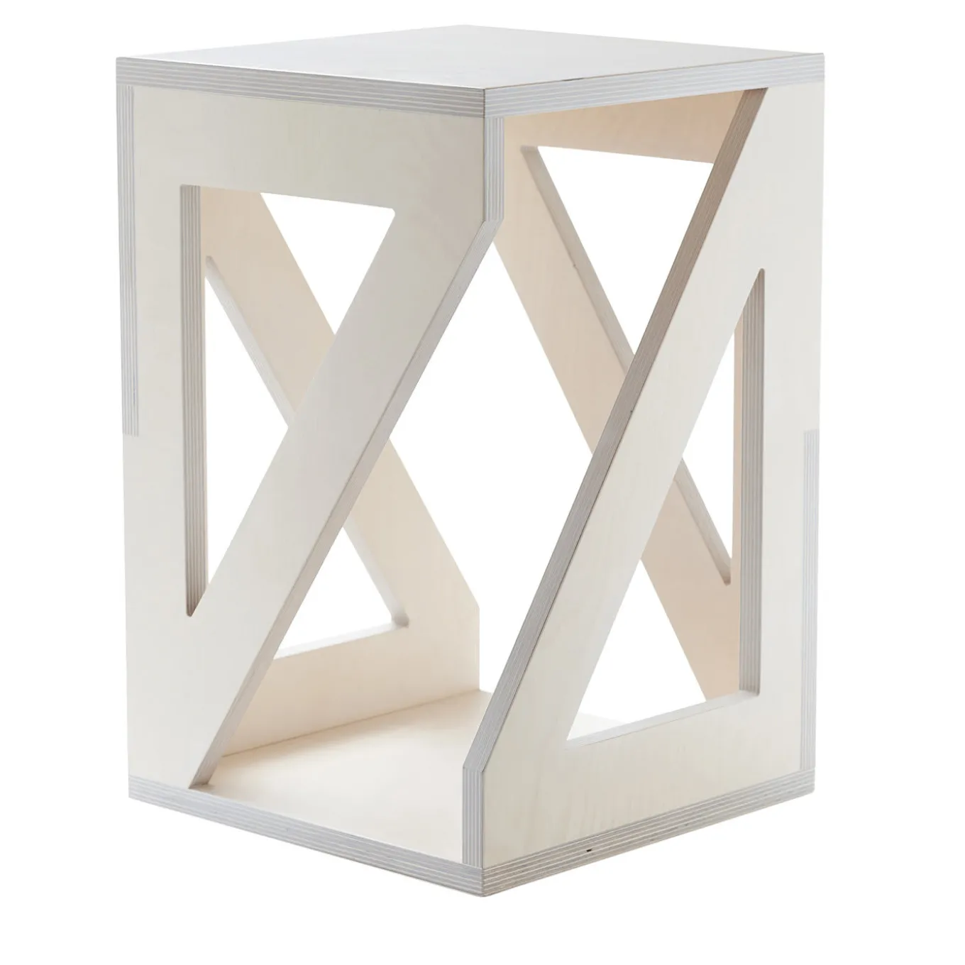 Pitagora White Stool by Antonio Saporito