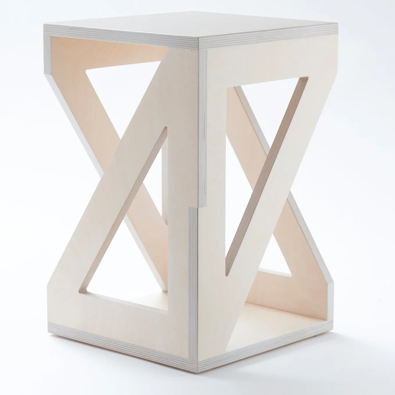 Pitagora White Stool by Antonio Saporito