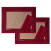Placemats and Napkins - Red and Beige