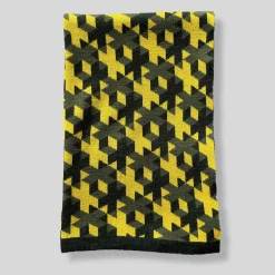 Plaid Lana 01 Patterned Yellow & Gray Blanket by Giulio Iacchetti
