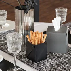 Plain Leather Gray Napkin Holder by Ekaterina Borovkova