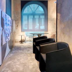 Plau Black Tall Wheeled Armchair by Gabriele and Oscar Buratti