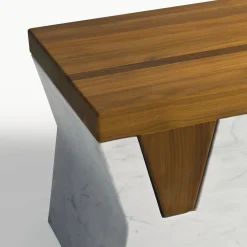 Plaza Bench with Shelf by Paolo Salvadè