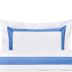 Plissè White & Country Blue US King Sheet Set