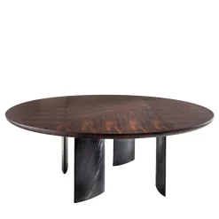 Poe Ziricote Wood Dining Table with Sculptural Legs