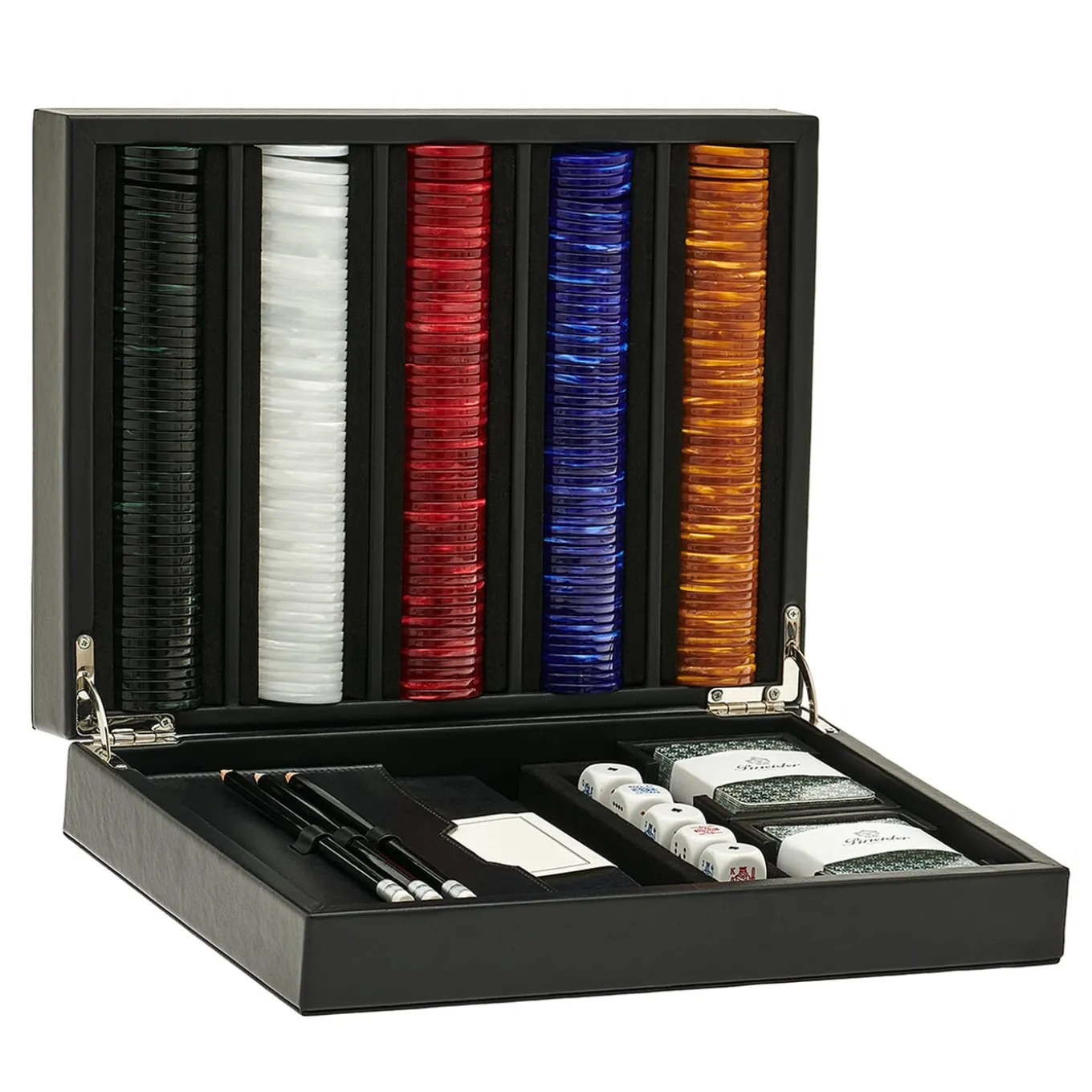 Poker Black Leather Game Set