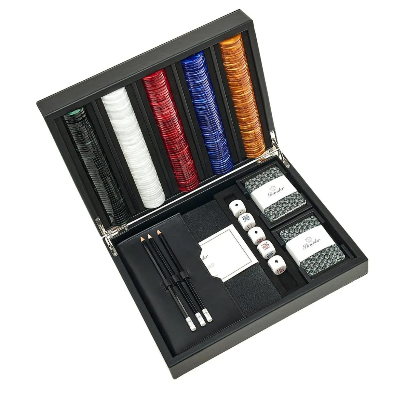 Poker Black Leather Game Set