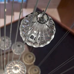 Polani 7-light Fumè and Crystal Clear Murano Glass Chandelier