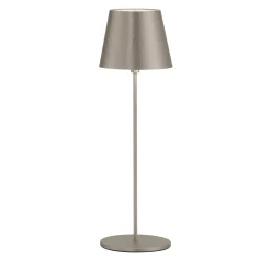 Polaris Antiqued-Silver & Brass Wireless Table Lamp by I. Harari