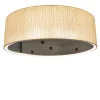 Polaris Beige Fabric Lampshade With Brass Details Ceiling Lamp
