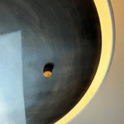 Polaris Beige Fabric Lampshade With Brass Details Ceiling Lamp