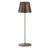 Polaris Circle Antiqued Brass Wireless Table Lamp by I. Harari