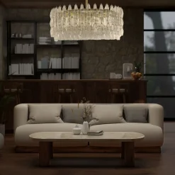 Poliedri Cristallo Transparent Glass Chandelier