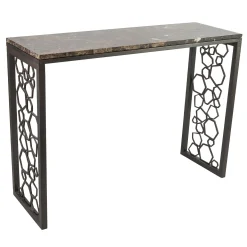 Poligoni Console With Polished Saint Laurent Marble Top